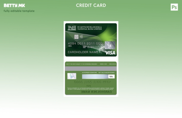 Модерен стил Шаблон за дебитна картичка за виза на Националната банка Limited во